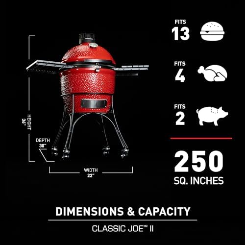 Classic Red Ceramic Charcoal Smoker Grill