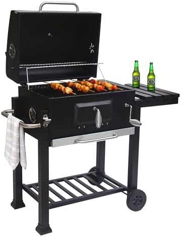 Mobile Charcoal Smoker with Storage Features