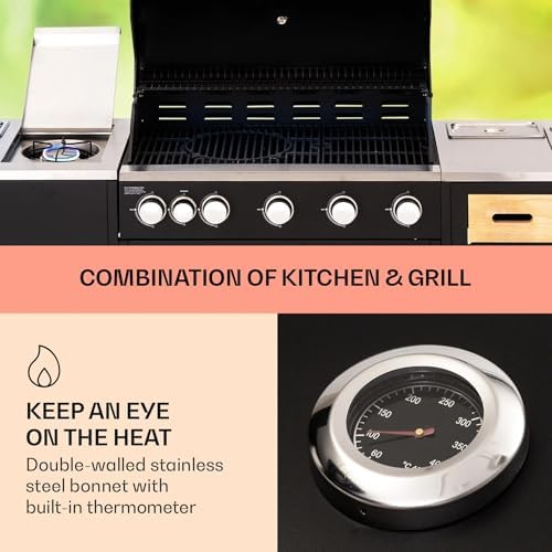 High-Power Six-Burner Outdoor Grill Station