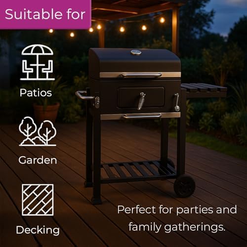 Mobile Charcoal Smoker with Storage Features